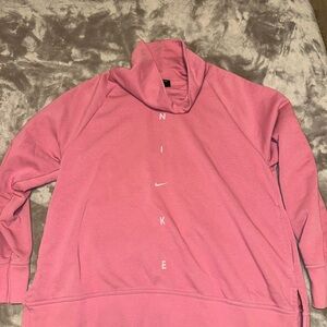 Nike Pink Turtleneck Sweater with High Collar